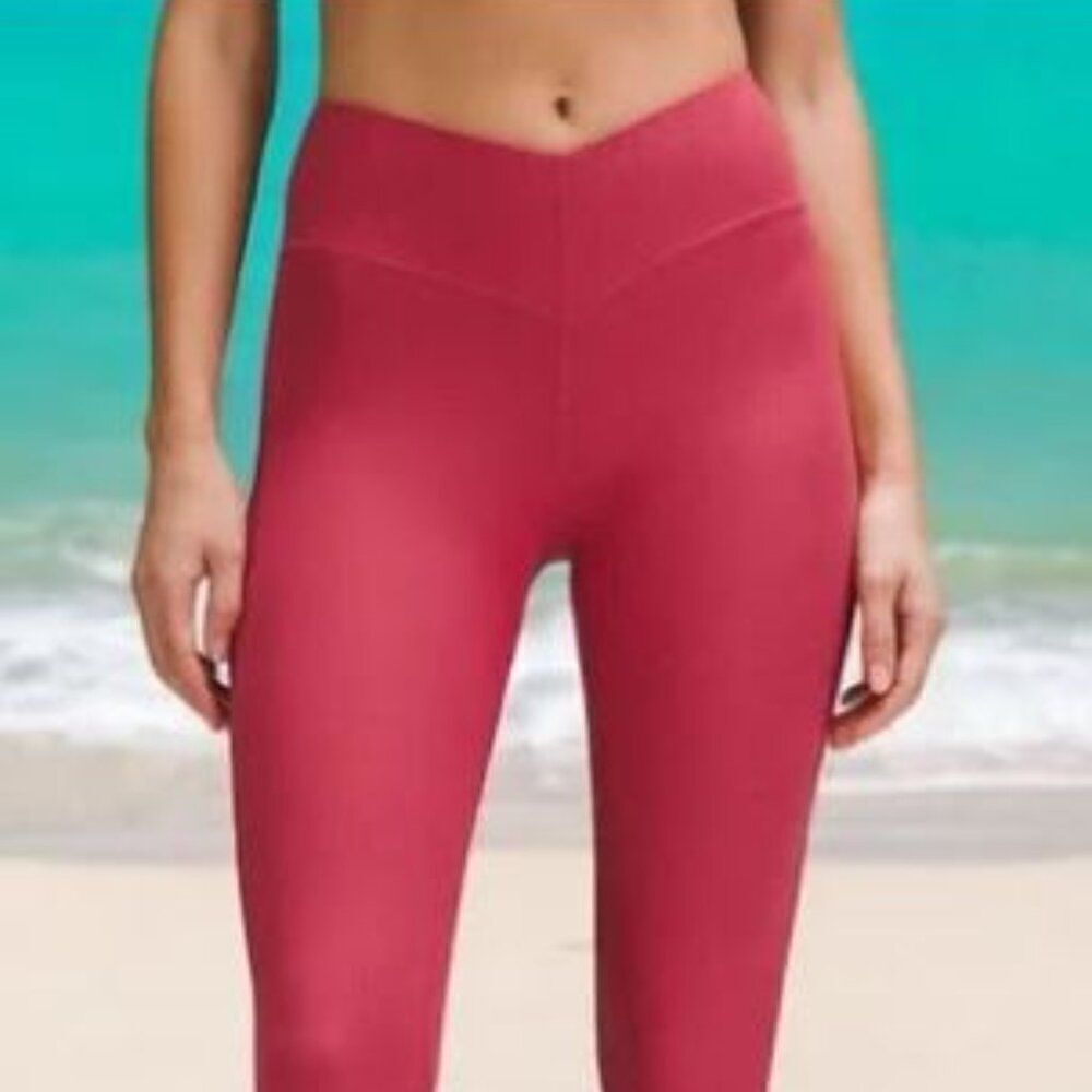 lululemon V-Waist Yoga Tight 25" Grid Texture- Vintage Rose